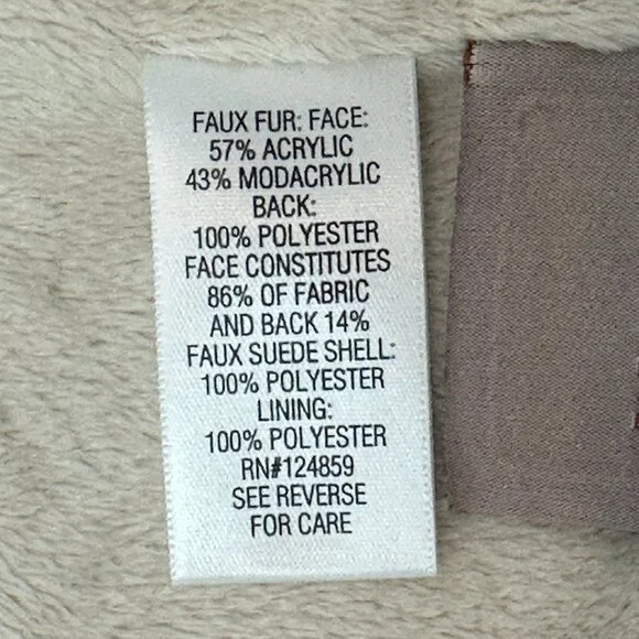 Simply Vera - Vera Wang - Front Stole Cream Faux Fur & Suede Vest - S/M - Picture 9 of 9